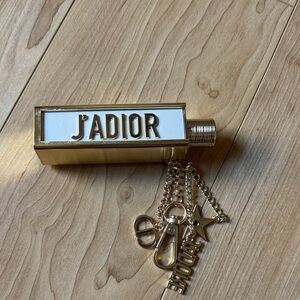 Dior J'ADIOR Gold and White Lipstick Charm Keychain